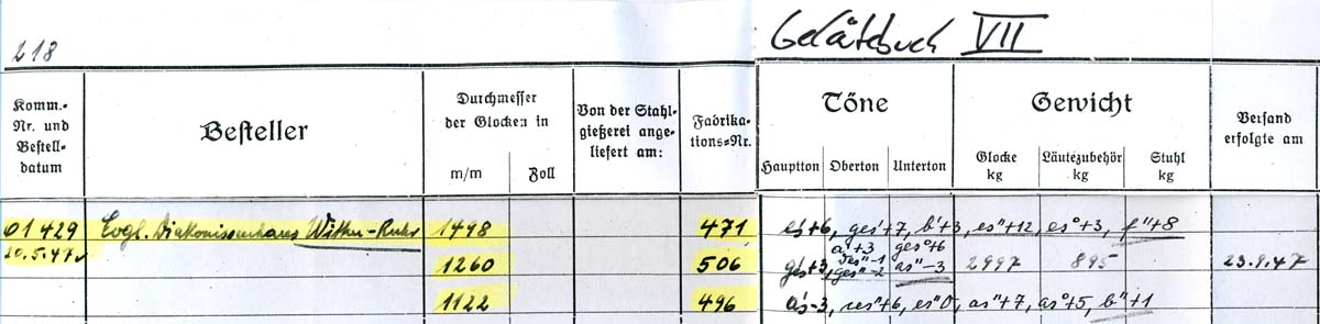 Geläutbuch Bochumer Verein